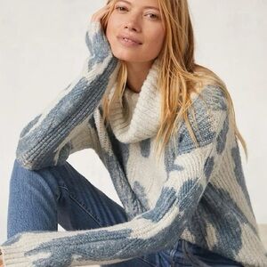 Anthropologie Pilcro Spotted Cowl Neck Oversized Knit Sweater - XL